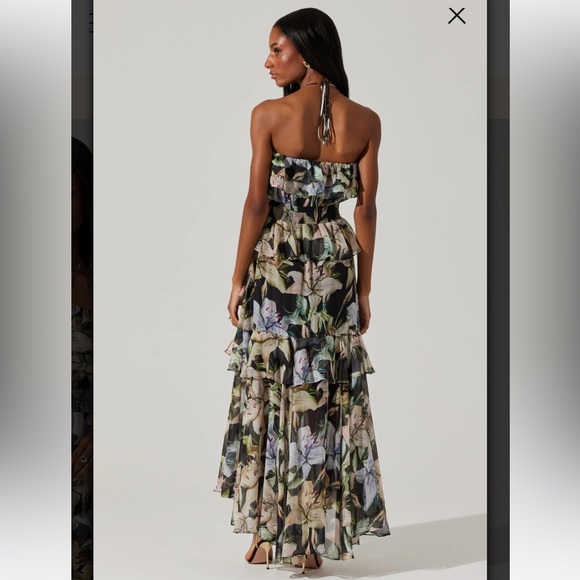 Floral Halter Maxi Dress - Picture 4 of 6